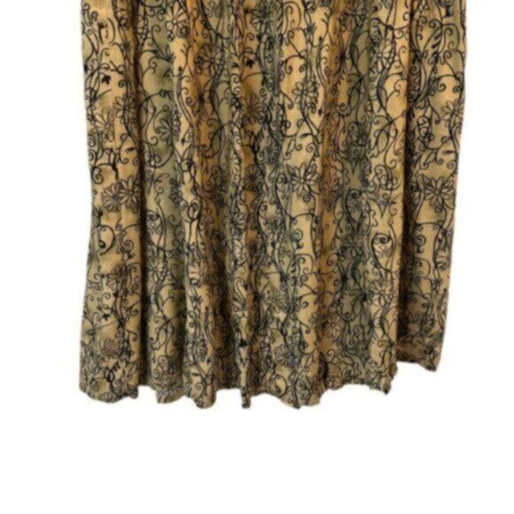 Parsons Place | Tan & Black Floral Print Button Down Maxi Skirt Size XL - Picture 7 of 10